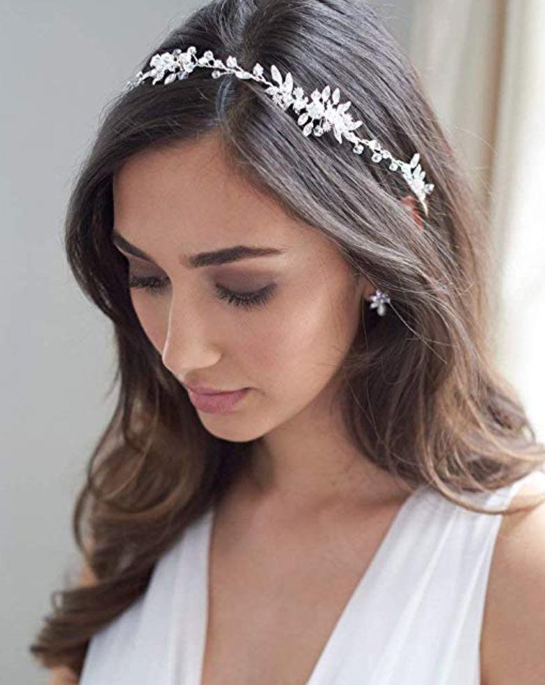 Tocado flores y brillos - Ramona Floristería 💐