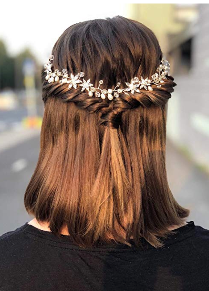 Tocado flores y brillos - Ramona Floristería 💐
